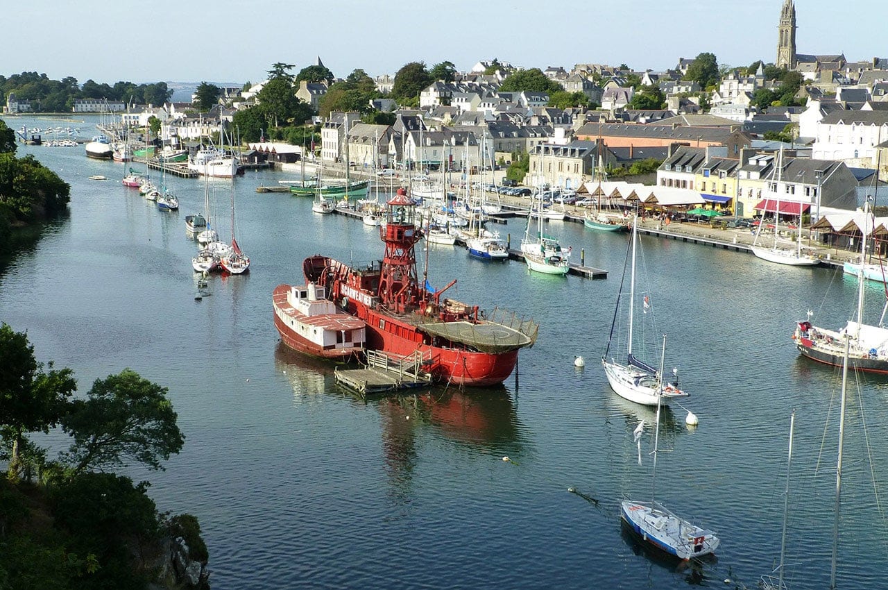 Le bateau-phare Scarweather amarré au Port-Rhu du Port-Musée de Douarnenez, Finistère